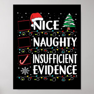 Nice Naughty Insufficient Evidence Christmas Santa Poster