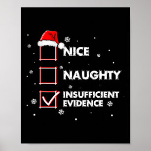 Nice Naughty Insufficient Evidence Shirt Santa Chr Poster
