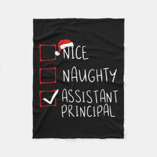 Nice Naughty Istant Principal Christmas List Santa Fleece Blanket