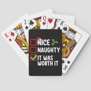 Nice Naughty It Was Worth It Christmas List Playing Cards