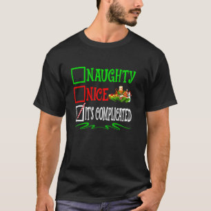 Nice Naughty It's Complicated Santa Christmas List T-Shirt