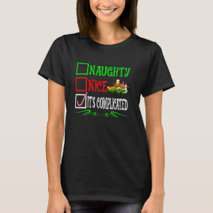 Nice Naughty It's Complicated Santa Christmas List T-Shirt