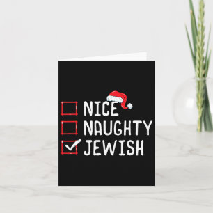 Nice Naughty Jewish Christmas List  Card