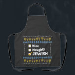 Nice Naughty Jewish Hanukkah Ugly Sweater Apron<br><div class="desc">Ugly sweater, Hanukkah sweater, Jewish holiday, Christmas sweater, Knitted sweater, Hanukkah fashion, Jewish humour, Naughty nice list, Ugly sweater design, Jewish Hanukkah holiday</div>