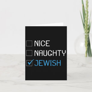 Nice Naughty Jewish Jew Jokes Hanukkah Hannukah Gi Card