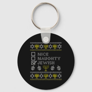 Nice Naughty Jewish  Keychain