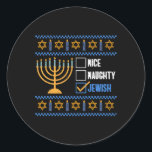 Nice Naughty Jewish Ugly Hanukkah - Hanukkah  Classic Round Sticker<br><div class="desc">Nice Naughty Jewish Ugly Hanukkah - Hanukkah</div>
