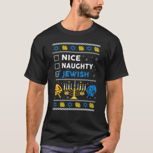 Nice Naughty Jewish Ugly Hanukkah Sweater Chanukah