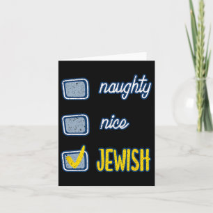 Nice Naughty Jewish Ugly Hanukkah Sweater Chanukah Card