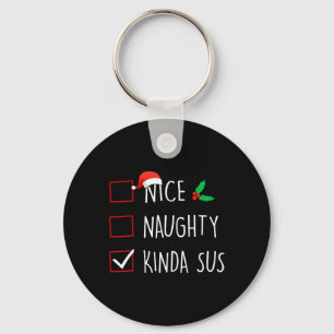 Nice Naughty Kinda Sus Christmas Family Matching  Keychain