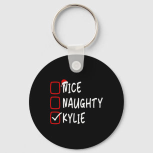 Nice Naughty Kylie Personalized Name Christmas Che Keychain