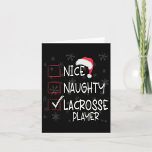 Nice Naughty Lacrosse Player List Christmas Santa  Card