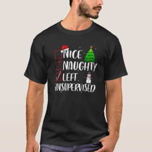 Nice Naughty Left Unsupervised Christmas Matching  T-Shirt