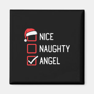 Nice Naughty List Angel Christmas 1  Magnet