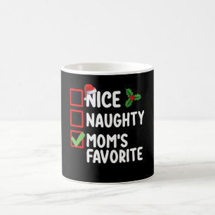 Nice Naughty Mom's Favourite Christmas List Family Coffee Mug