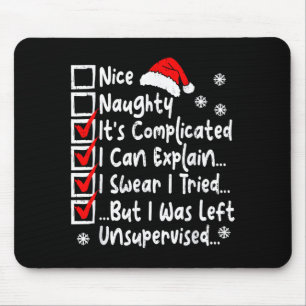Nice Naughty Multi Checklist Funny Christmas List Mouse Pad