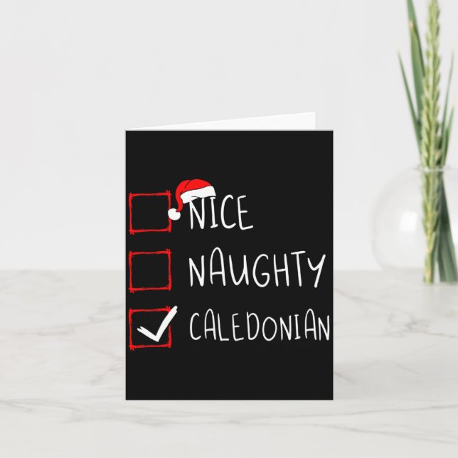Nice Naughty New Caledonian Christmas Or New Caled Card (Front)