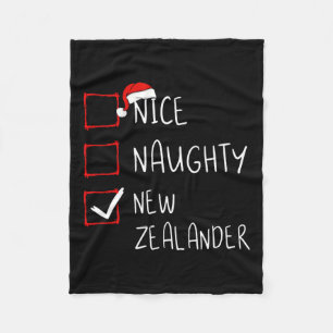 Nice Naughty New Zealander Christmas New Zealand H Fleece Blanket