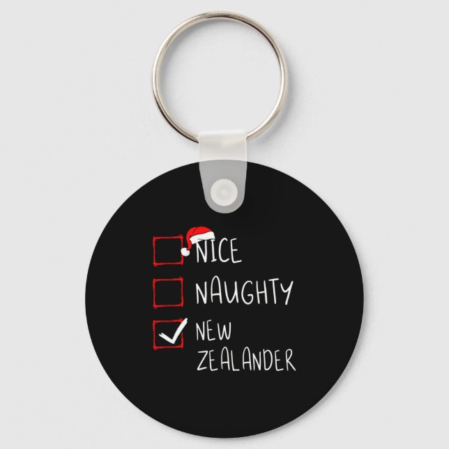 Nice Naughty New Zealander Christmas New Zealand H Keychain (Front)