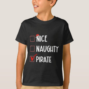 Nice Naughty Pirate Christmas Santa Claus T-Shirt
