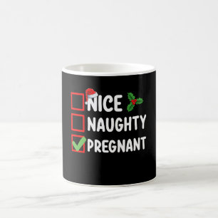 Nice Naughty Pregnant Christmas List Pregnancy Coffee Mug