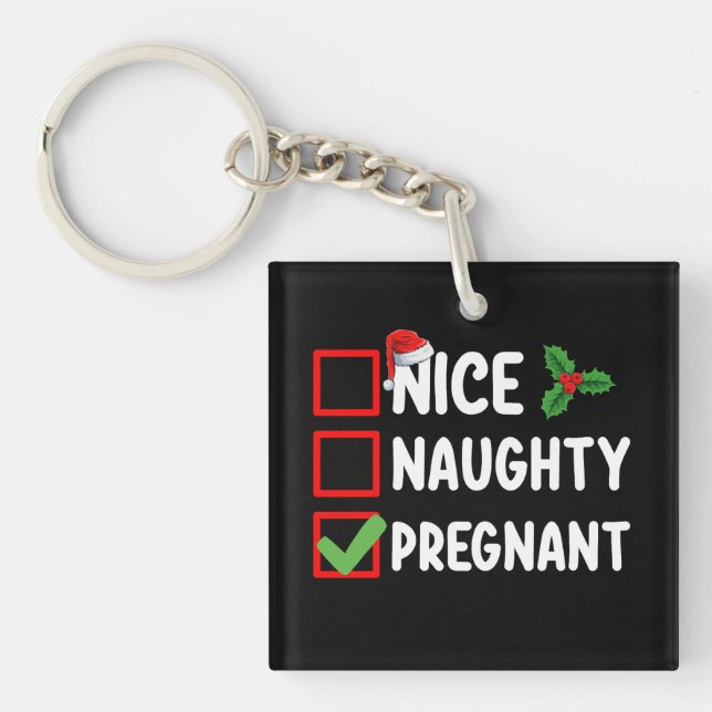 Nice Naughty Pregnant Liste de Noël Grossesse (Devant)