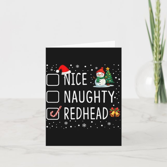 Nice Naughty Redhead  Card (Front)