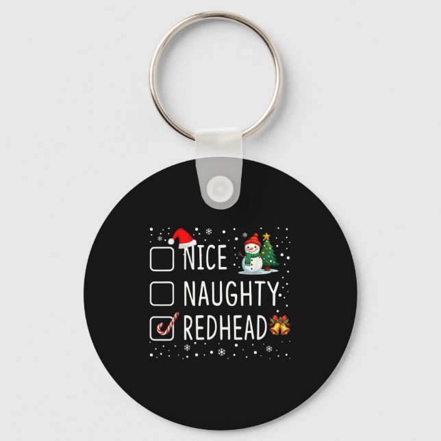 Nice Naughty Redhead  Keychain (Front)