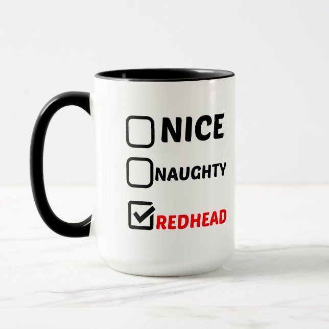 NICE NAUGHTY REDHEAD MUG (Left)