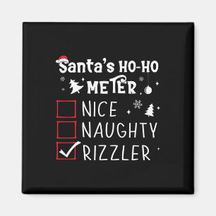 Nice Naughty Rizzler Christmas List Xmas Rizz Sant Magnet