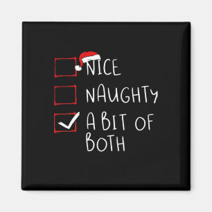 Nice Naughty Santa Hat Humor Vibe  Magnet