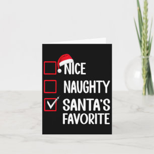 Nice Naughty Santa's Favourite Christmas List Sant Card