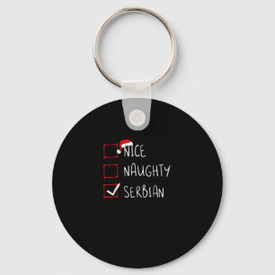 Nice Naughty Serbian Christmas Heritage  Keychain