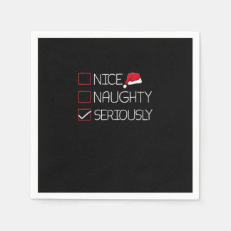 Nice Naughty Seriously Christmas Modern Style  Napkin