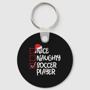 Nice Naughty Soccer Player Fun Soccer Christmas Li Keychain