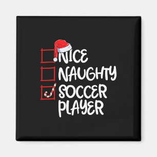 Nice Naughty Soccer Player Fun Soccer Christmas Li Magnet