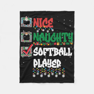Nice Naughty Softll Player Christmas List Funny  Fleece Blanket