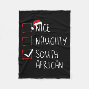 Nice Naughty South African Christmas South Africa Fleece Blanket