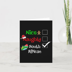 Nice Naughty South African South Africa Christmas Card