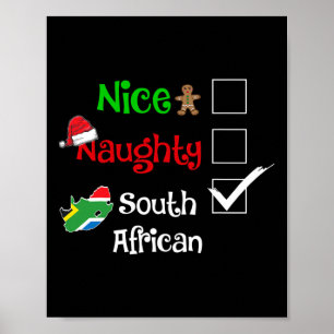 Nice Naughty South African South Africa Christmas  Poster