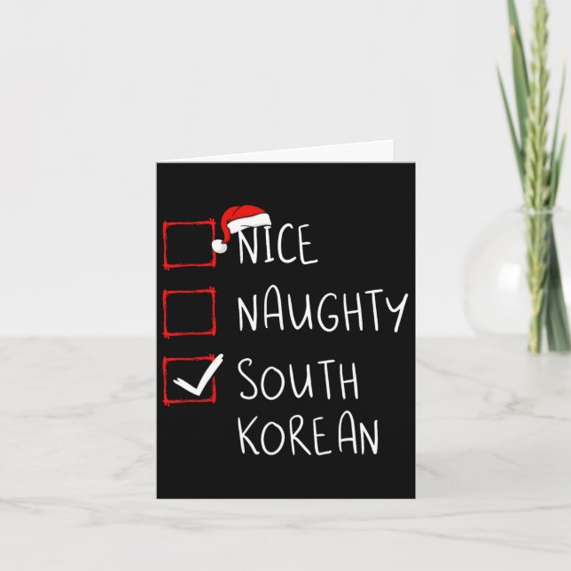 Nice Naughty South Korean Christmas South Korea He Card (Front)