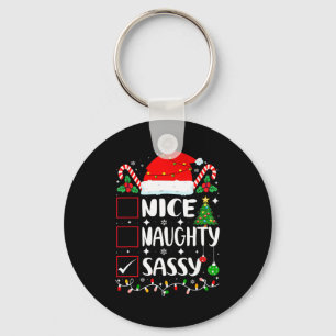 Nice Naughty Sy Christmas List Keychain