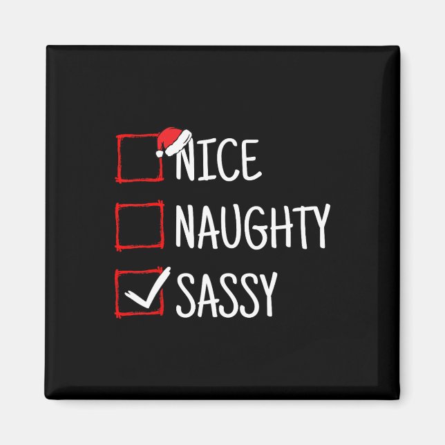 Nice Naughty Sy Funny Christmas  Magnet (Front)