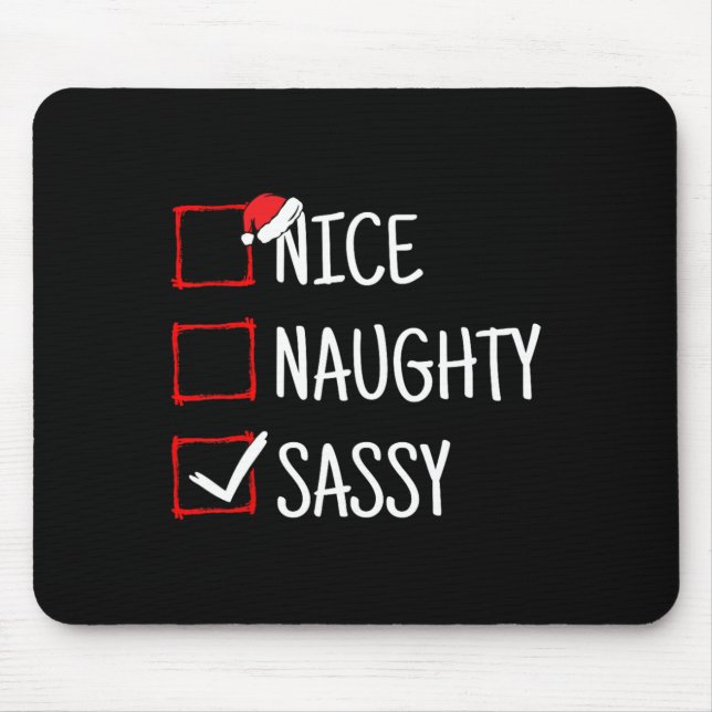 Nice Naughty Sy Funny Christmas  Mouse Pad (Front)