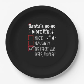 Nice Naughty The Was There Promise Christmas Paper Plate