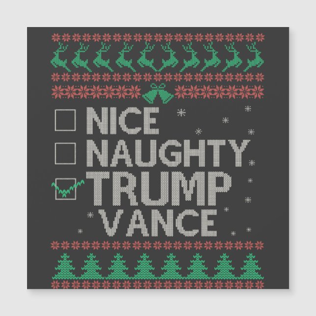 Nice Naughty Trump Vance Election Ugly Sweater  (Front)