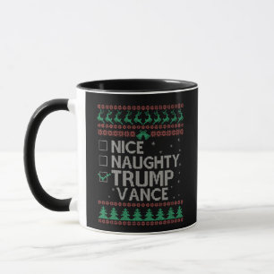 Nice Naughty Trump Vance Election Ugly Sweater Mug