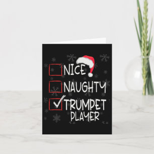 Nice Naughty Trumpet Player List Christmas Santa C Card