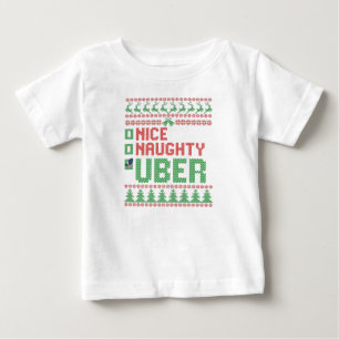 Nice Naughty Uber Funny Christmas Matching Gift Baby T-Shirt