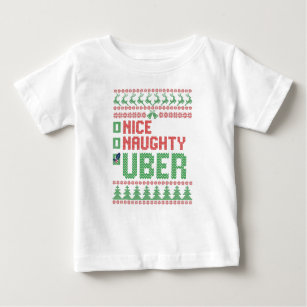 Nice Naughty Uber Funny Christmas Matching Gift Baby T-Shirt